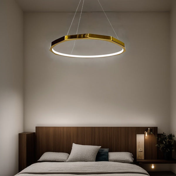 Підвісні світильники polyhedron ring H30 3000K 4000K 6000K D500 Led 12W / D600 Led 15W Gold 241218-200001342