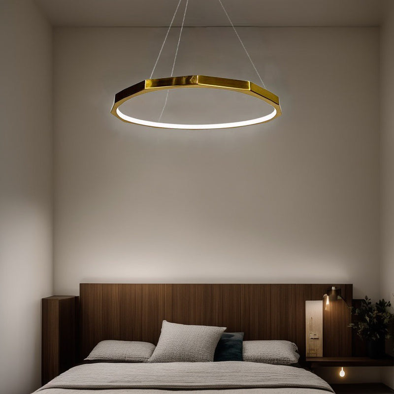 Підвісні світильники polyhedron ring H30 3000K 4000K 6000K D500 Led 12W / D600 Led 15W Gold 241218-200001342