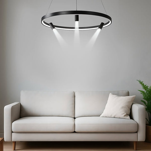 Підвісний світильник Spoon Trio D-60см Led 40W + 15W 3100K + 4500K + 6100K Black 250666-200001689