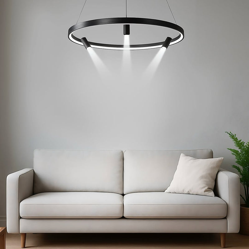 Підвісний світильник Spoon Trio D-60см Led 40W + 15W 3100K + 4500K + 6100K Black 250666-200001689