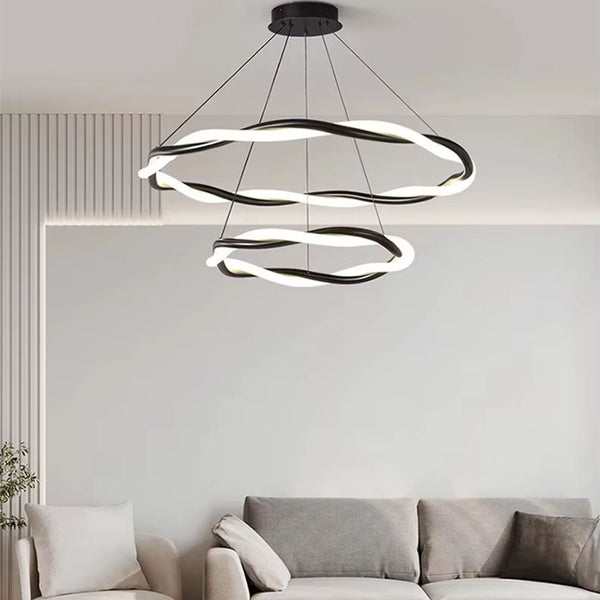 Підвісний світильник New rope H250 D600 + D800 Led 100W Black + White 250118-200001403