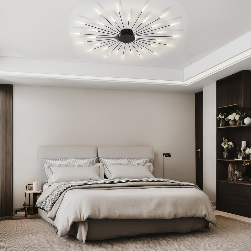Стельовий світильник Fan lamp H80 D1160 Led 22W 3000K 4000K 6000K Black + Gold 250118-200001406