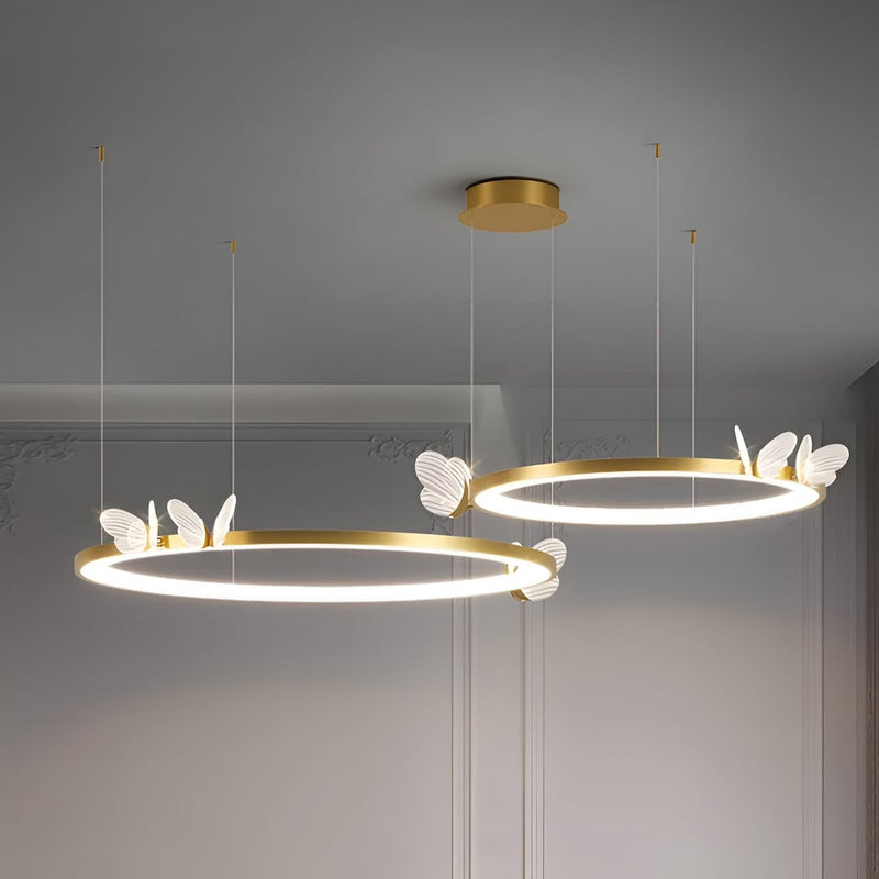 Підвісний світильник Butterfly D-60+40cm Gold Led 54W 3000K 4000K 6000K 250618-200001646