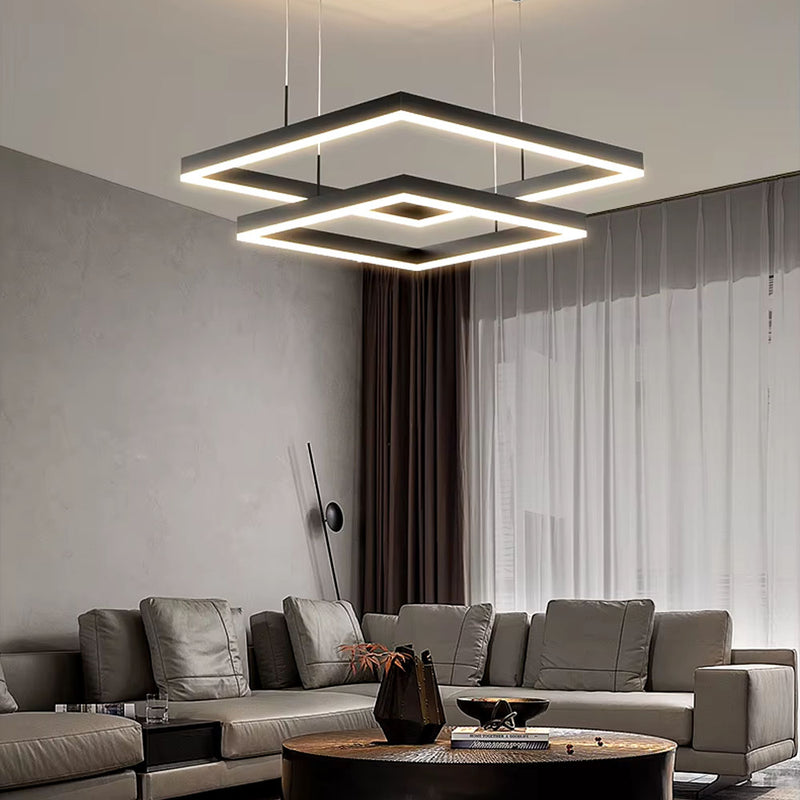 Підвісний світильник Square D600 + D400 Led 60W 3000K 4000K 6000K Black 250218-200001512