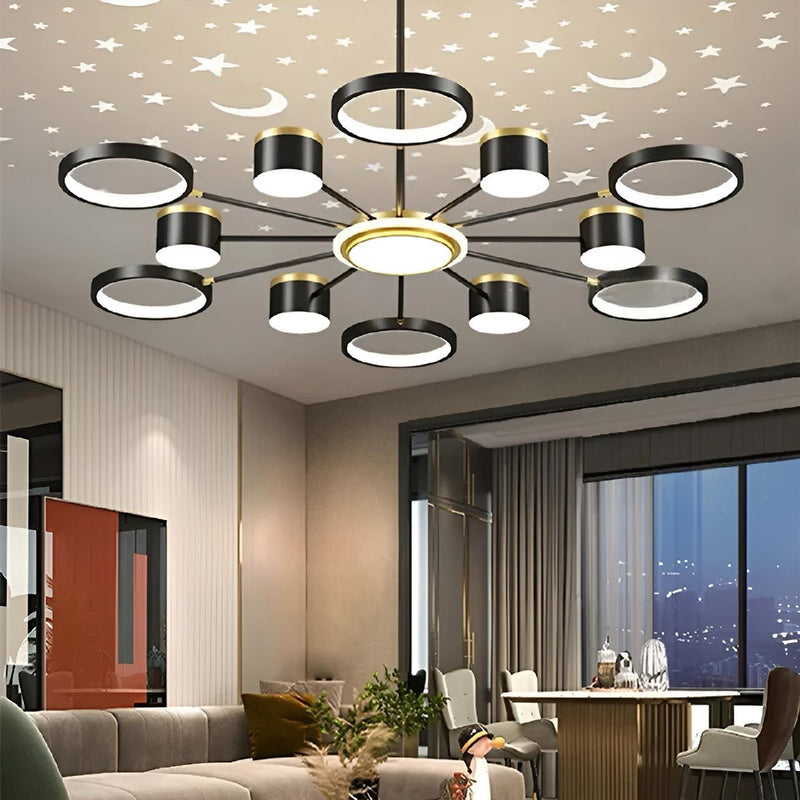 Підвісний світильник Супутник Starry Sky D1120 Led 72W Black + Gold 231135-200000530