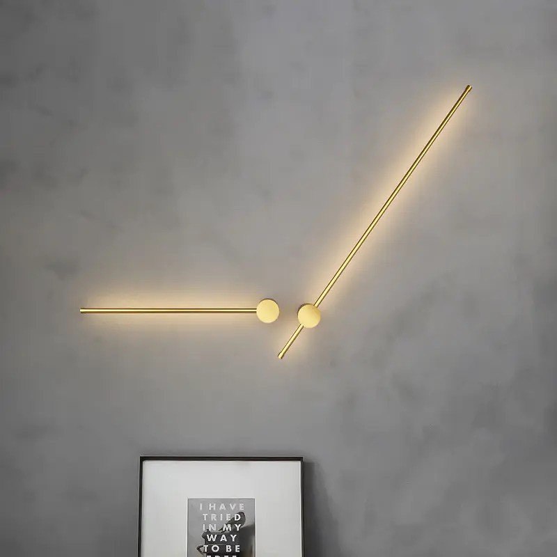 Настінні світильники Pipe Pin лінійні Золоті 3500K H600 Led 12W / H700 Led 14W / H900 Led 18W 230720-200000214