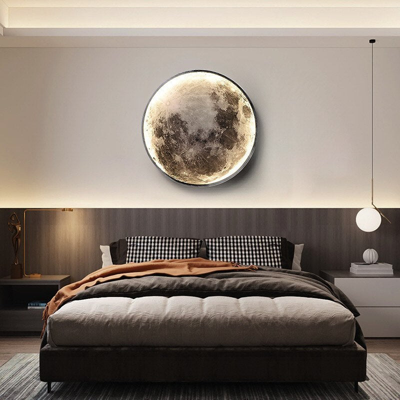 Настінний світильник Natural Moon D800 Led 38W 3000K 4000K 6000K Black 240110-200000701