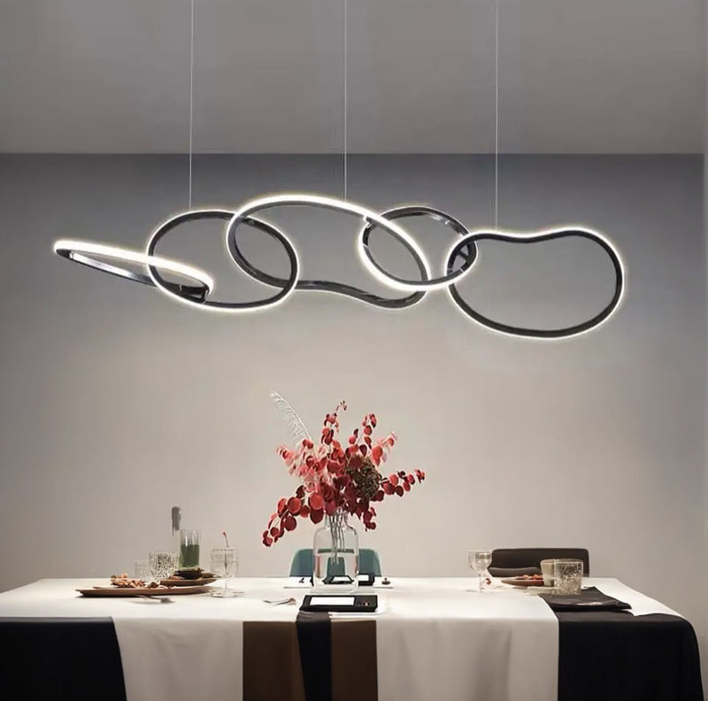 Підвісний світильник Led 5 Circle L1200 Led 80W 3000K 4000K 6000K Black 250122-200001365