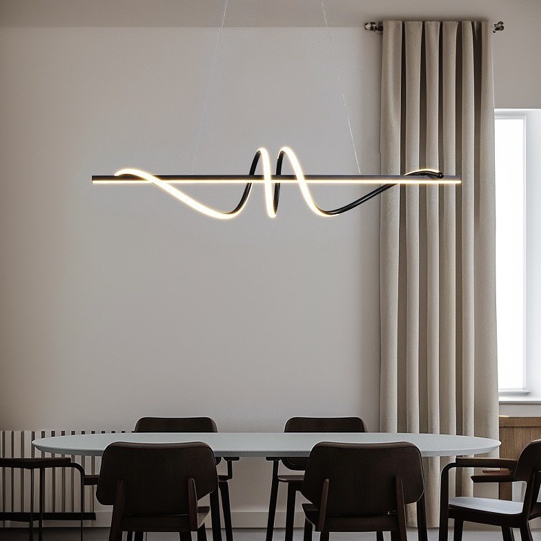 Підвісний світильник Gemo wave L1000 Led 66W 3000K 4000K 6000K Black 241249-200001339
