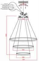 Підвісні світильники Rim D800 Led 102W 4000K Black / White / Chrome 241036-200001148