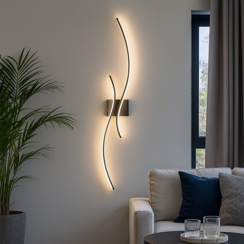 Настінні світильники Double waves Led 12W 4000K L-60см / L-80см Black 250780-200001691