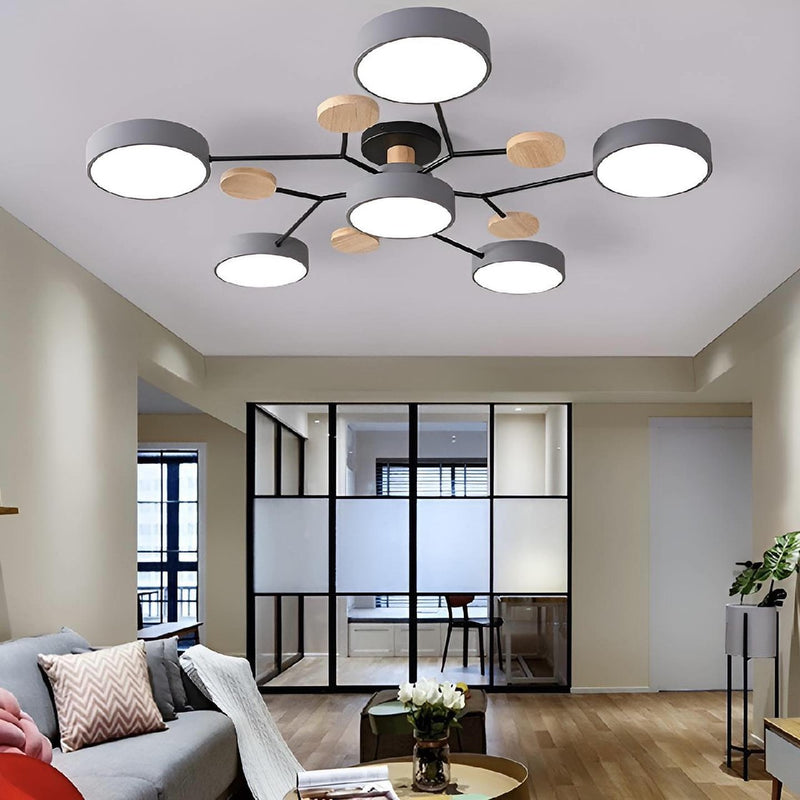 Стельові світильники Wooden Ceiling Grey / White D800 Led 72W 4100K 240310-200000799