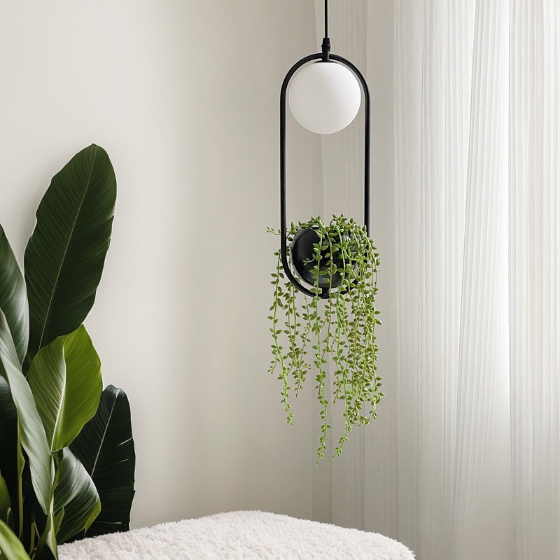 Підвісний світильник Flora D150 1xE27 Black + White + Green 241210-200001322