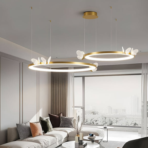 Підвісний світильник Butterfly D-60+40cm Gold Led 54W 3000K 4000K 6000K 250618-200001646