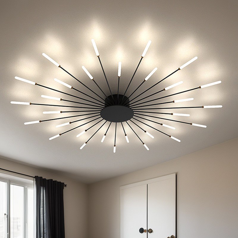 Стельовий світильник Fan lamp H80 D1160 Led 22W 3000K 4000K 6000K Black + Gold 250118-200001406