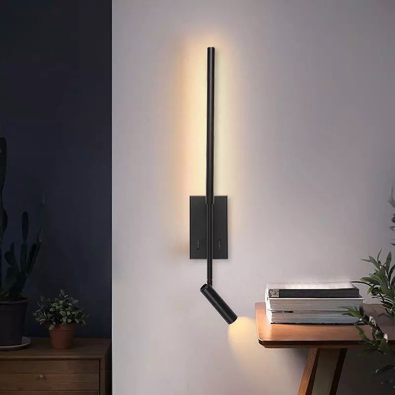 Настінний світильник Лінійне + Спот 3000К Black Strong Line H500 Led 8W 3000K 240120-200000652