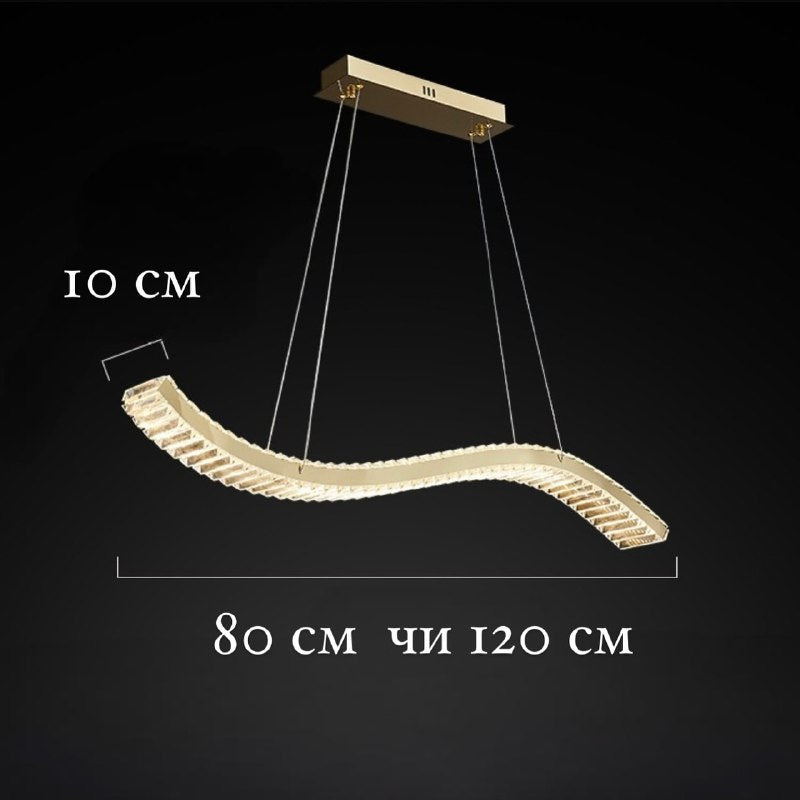 Підвісні світильники Gold crystal long H(max)1500 Led 15W L800 / L1200 Gold 240622-200000948