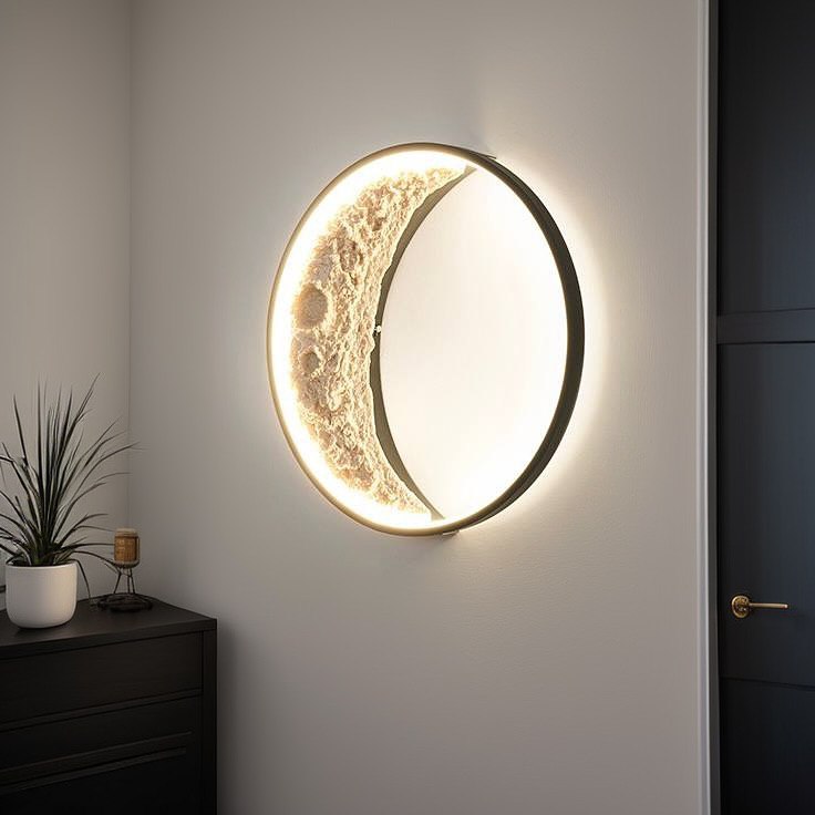 Настінний світильник Moon base D420 Led 16W 3000K 4000K 6000K Black 241218-200001341