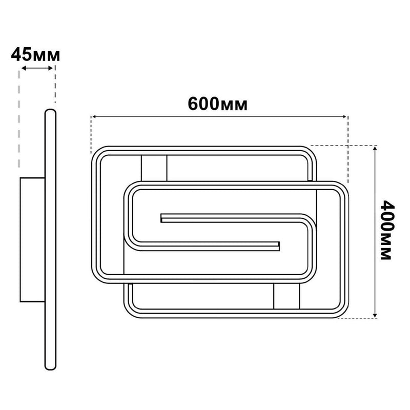 Стельові світильники Double geometry прямокутник L600 Led 100W 3000K-6000K White + Black 231160-200000544