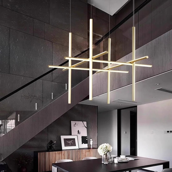 Підвісний світильник Lattice L81-см Led 64W / L121-см Led 80W / L176-см Led 106W 4000K Black / Gold 250410-200001633