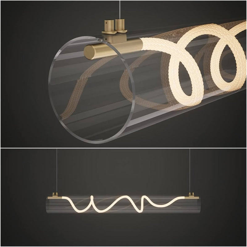 Підвісний світильник Rope glass L1000 Led 62W 3000K 4000K 6000K Gold 250222-200001481