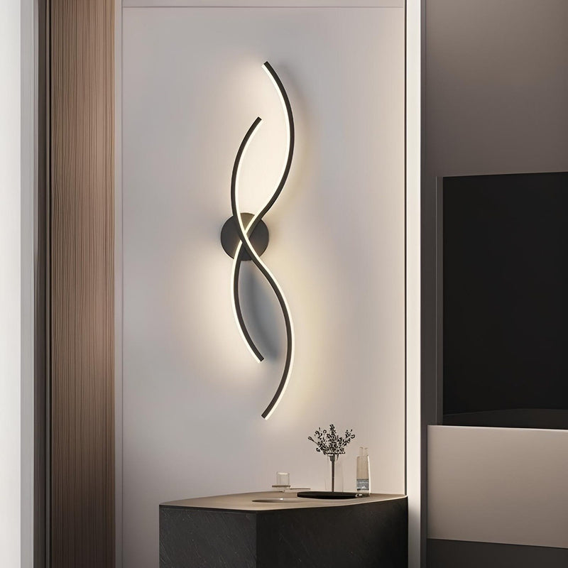 Настінні світильники Double waves Black L180 3000K 4000K 6000K H600 Led 12W / H800 Led 16W 241019-200001216