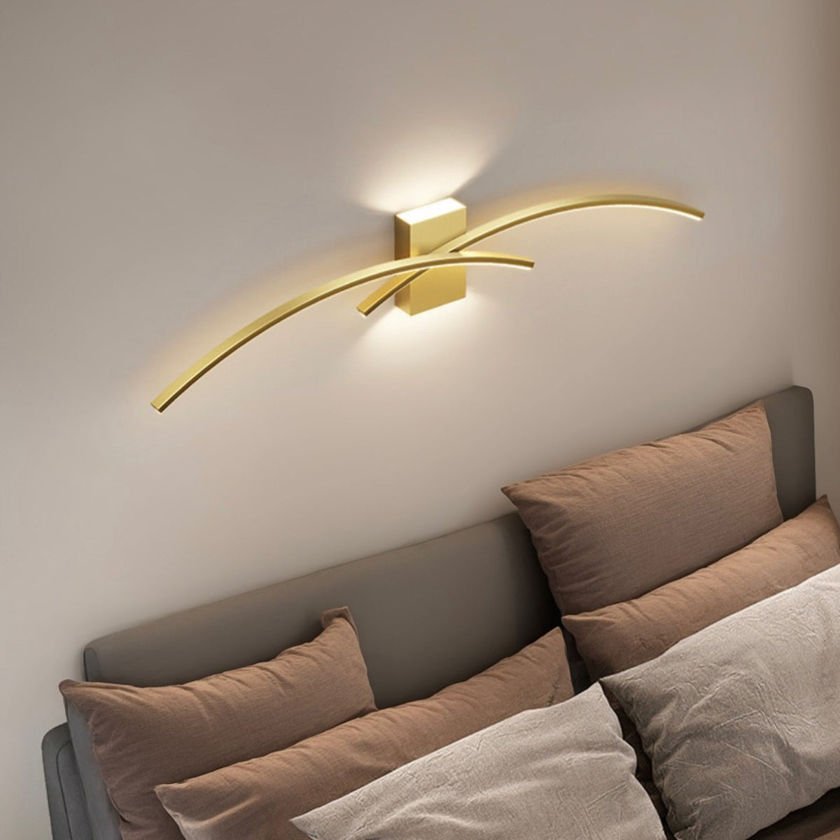 Настінні світильники Double lines simple 3000K 4000K 6000K Gold L600 Led 16W / L800 Led 20W / L1000 Led 24W 241219-200001336