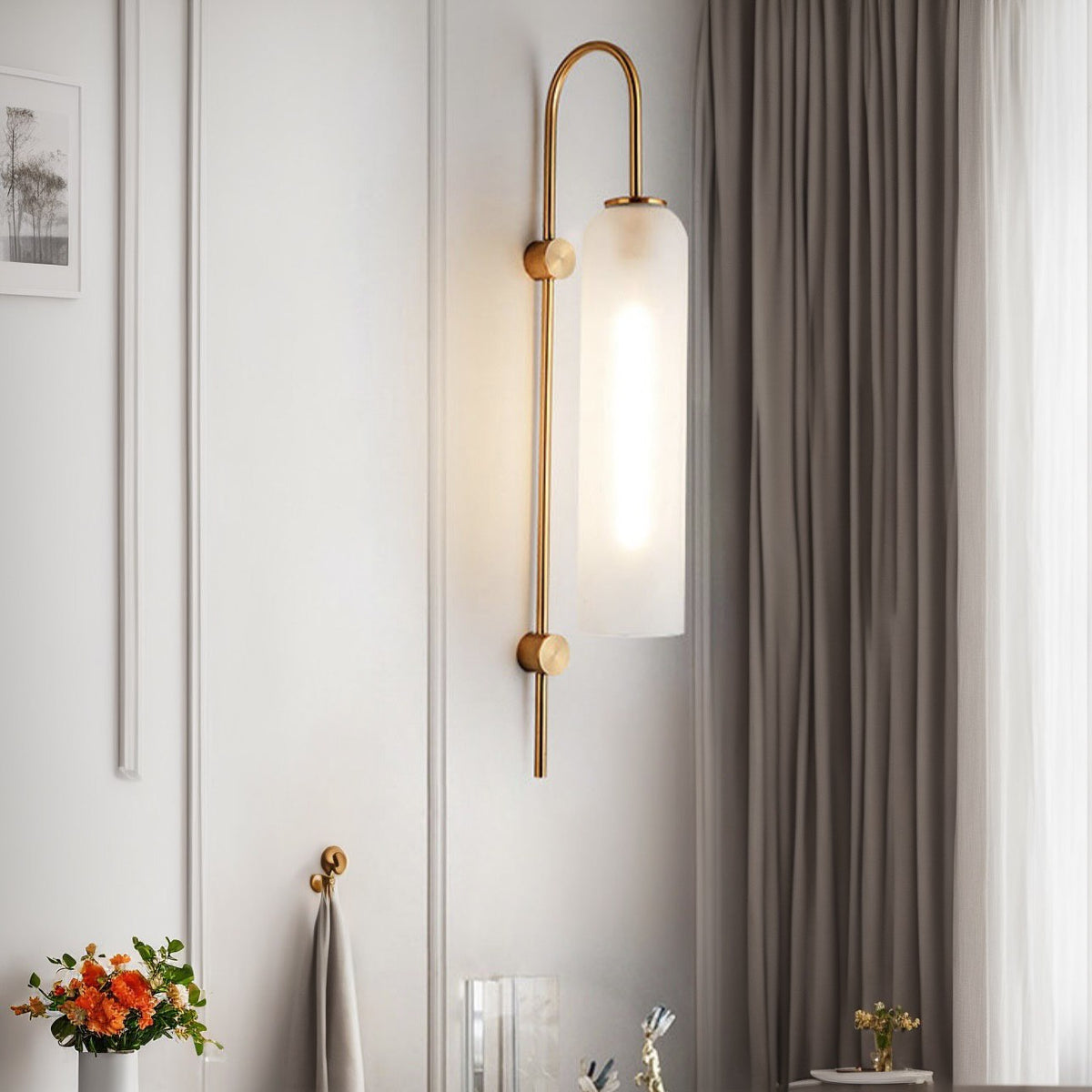 Настінний світильник White flower H770 1xE27 Gold + White 241219-200001338