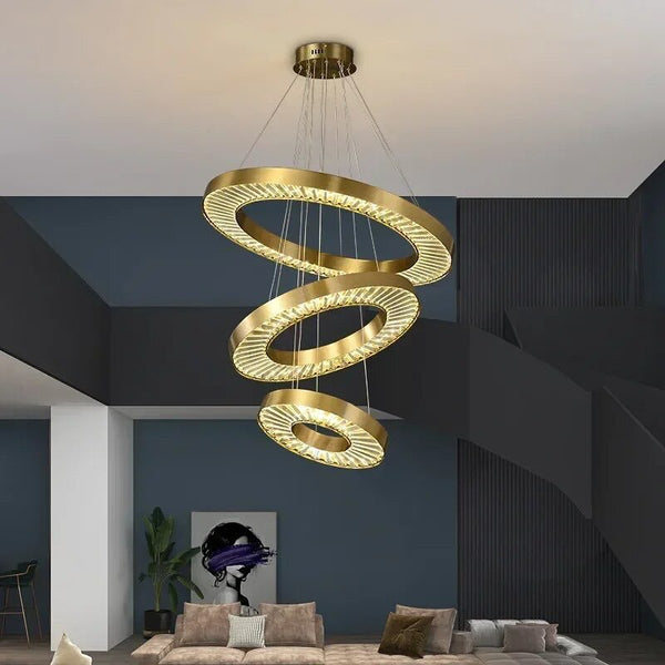 Підвісний світильник Circles Glass Gold 3 D600 Led-модуль 3000K 4000K 6000K Gold 240488-200000822