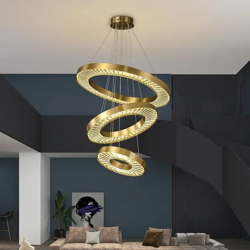 Підвісний світильник Circles Glass Gold 3 D600 Led-модуль 3000K 4000K 6000K Gold 240488-200000822