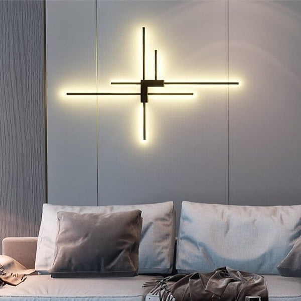 Настінний світильник Geometry shapes lamp L1200 Led 31W 4000K Black / Gold 230918-200000376