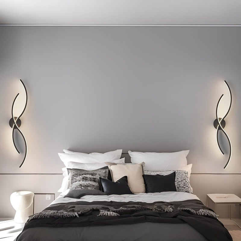 Настінні світильники Double waves Black L180 3000K 4000K 6000K H600 Led 12W / H800 Led 16W 241019-200001216