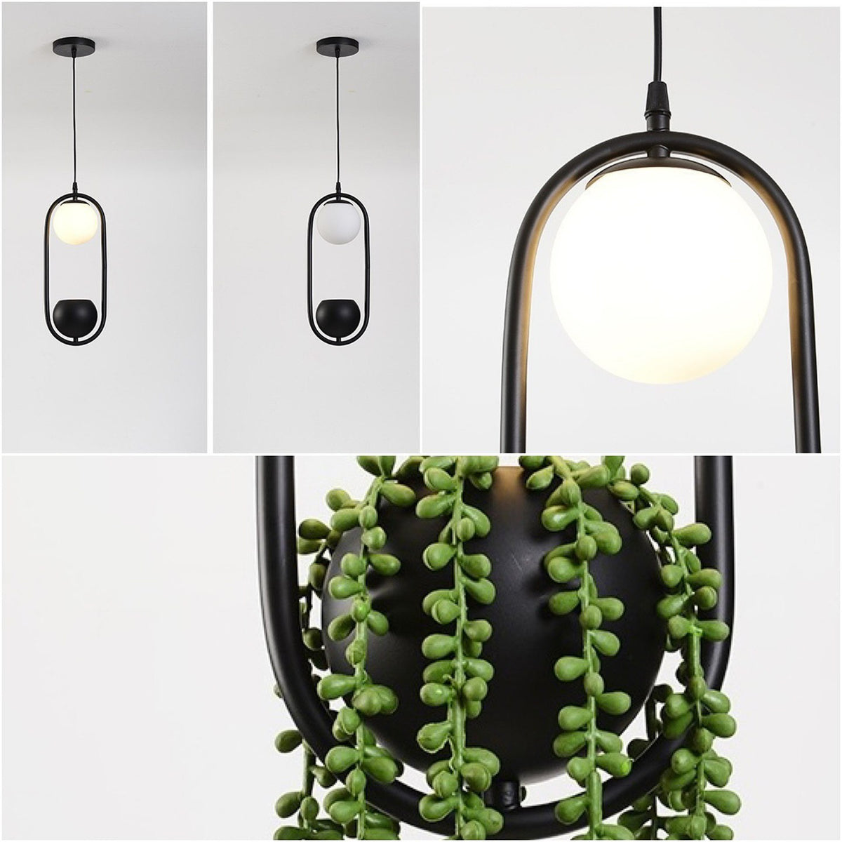 Підвісний світильник Flora D150 1xE27 Black + White + Green 241210-200001322