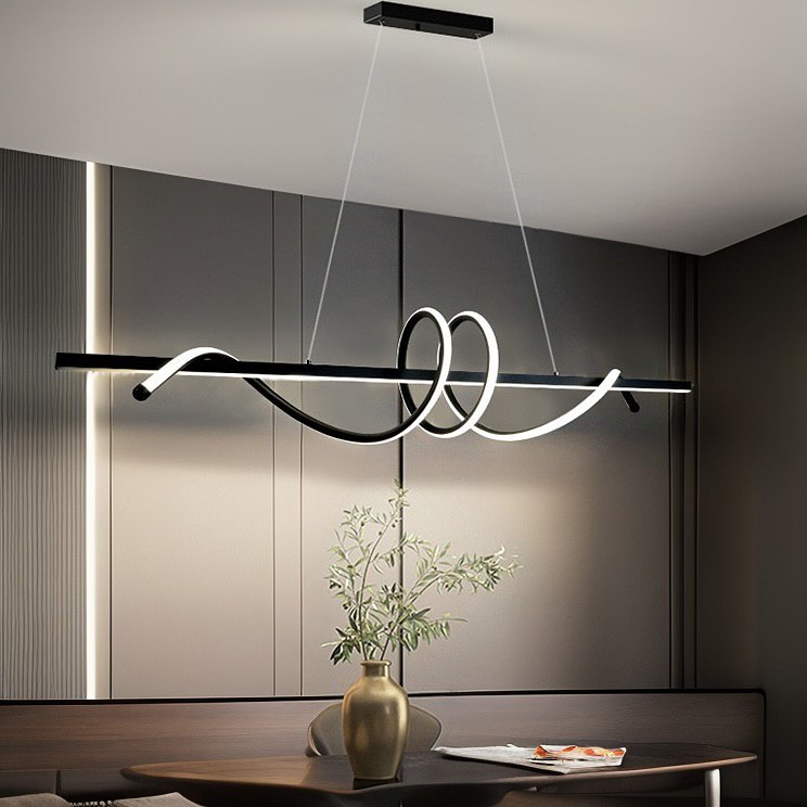 Підвісний світильник Gemo wave 3 led curly L1000 Led 66W 3000K 4000K 6000K Black 250149-200001357