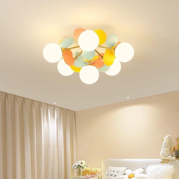 Стельові світильники Fiores rainbow D550 6xE27 / D720 8xE27 Gold + Colorful 240110-200000677