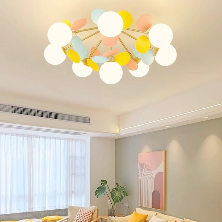 Стельові світильники Fiores rainbow D550 6xE27 / D720 8xE27 Gold + Colorful 240110-200000677