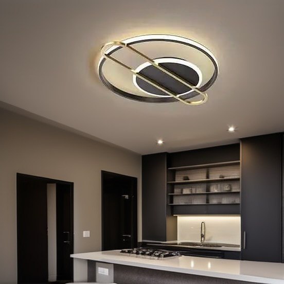 Стельолвий світильник Ceiling clip circle L520 Led 47W 3000K 4000K 6000K Black + Gold 241276-200001328