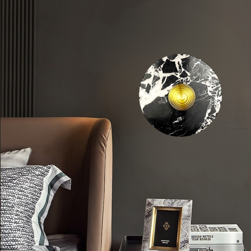 Настінний світильник Disko marble black D200 Led 4.5W 4000K Gold + Black 250218-200001484