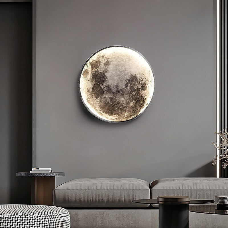 Настінний світильник Natural Moon D800 Led 38W 3000K 4000K 6000K Black 240110-200000701