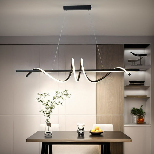 Підвісний світильник Gemo wave 3 led curly L1000 Led 66W 3000K 4000K 6000K Black 250149-200001357