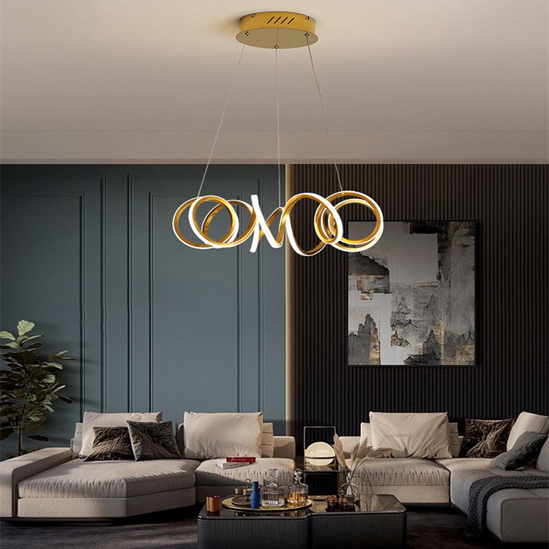 Підвісні світильники Curly Ring Titanium Gold 3000K 4000K 6000K L500 Led 69W / L700 Led 83W 240118-200000661