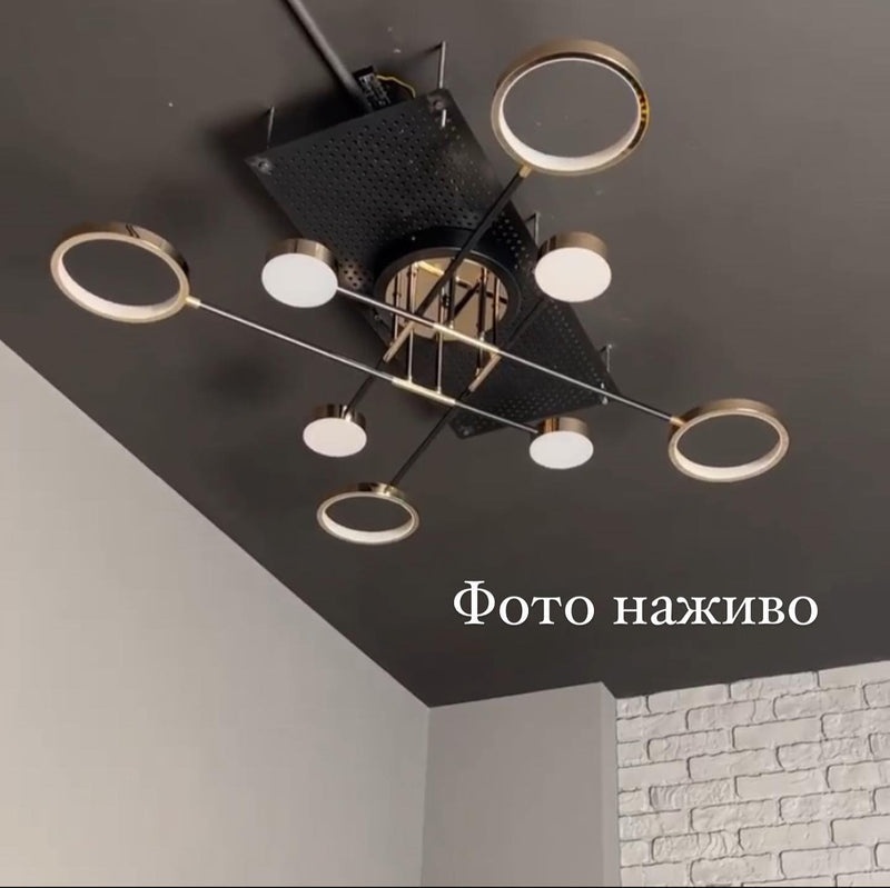 Стельова люстра супутник Gold&Black Led 72W D1040 3200-6500К 230652-200000138