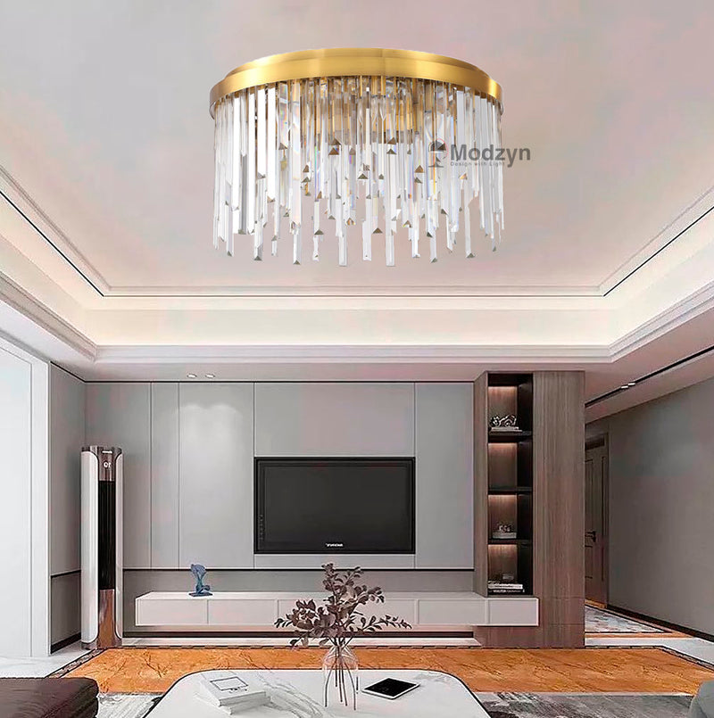 Стельова люстра Crown Ceiling Кришталева Краса D500 8xE14 Gold 230920-200000414