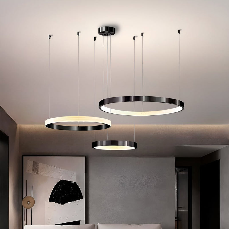 Підвісний світильник Rings D40 + D50 + D60 Led 156W 3000K 4000K 6000K Black 250688-200001656