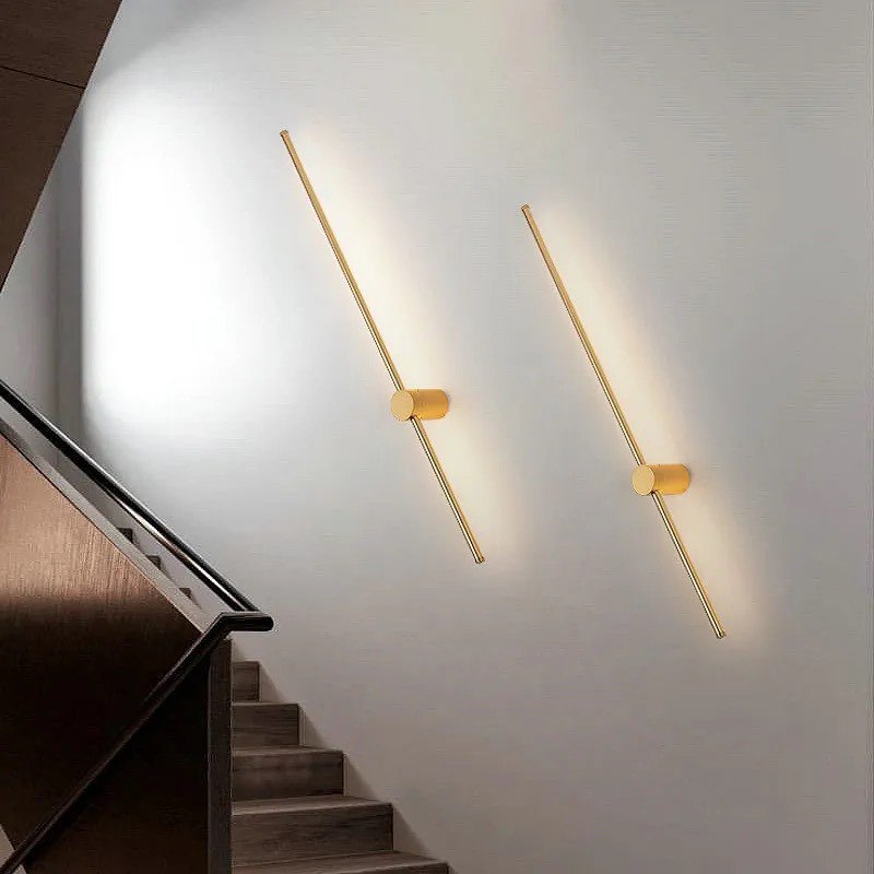 Настінні світильники Pipe Pin лінійні Золоті 3500K H600 Led 12W / H700 Led 14W / H900 Led 18W 230720-200000214