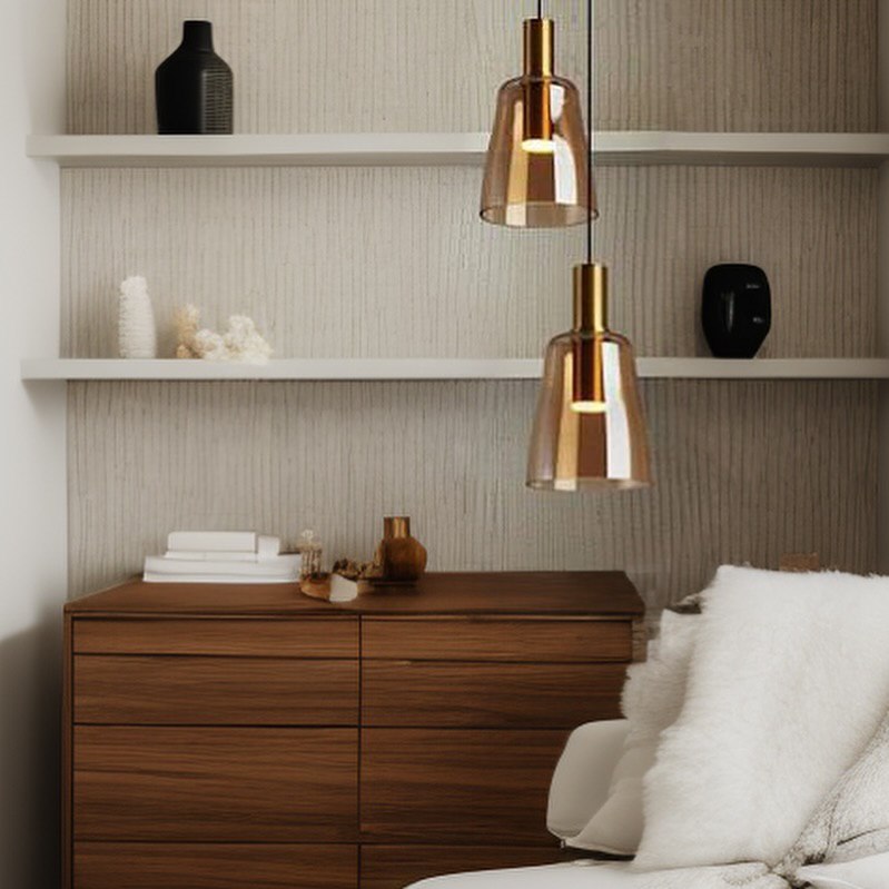 Підвісний світильник Gold amber D145 H170 1xG9 250322-200001592
