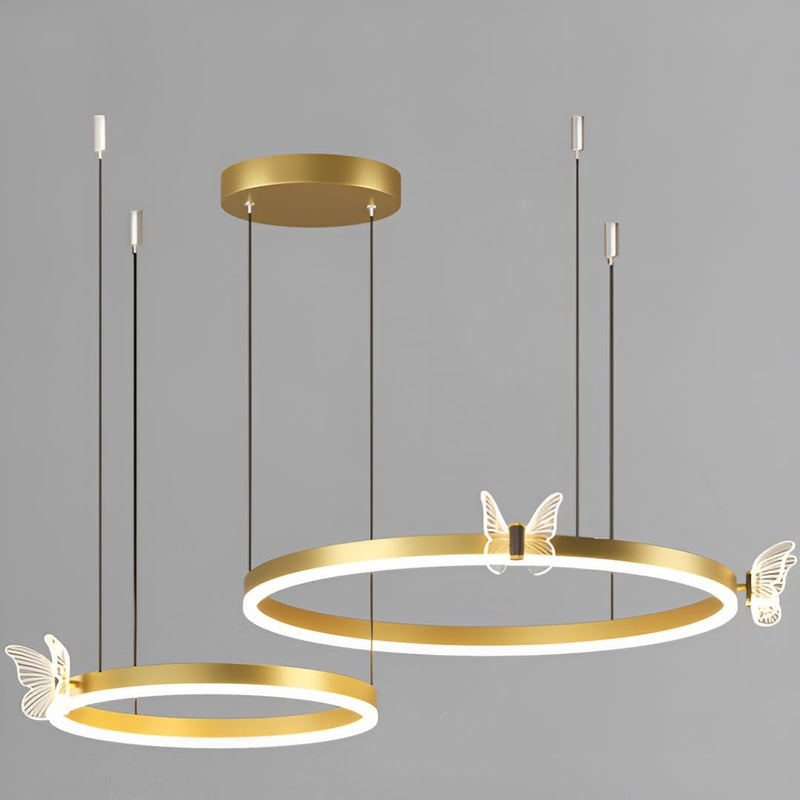 Підвісний світильник Butterfly D-60+40cm Gold Led 54W 3000K 4000K 6000K 250618-200001646