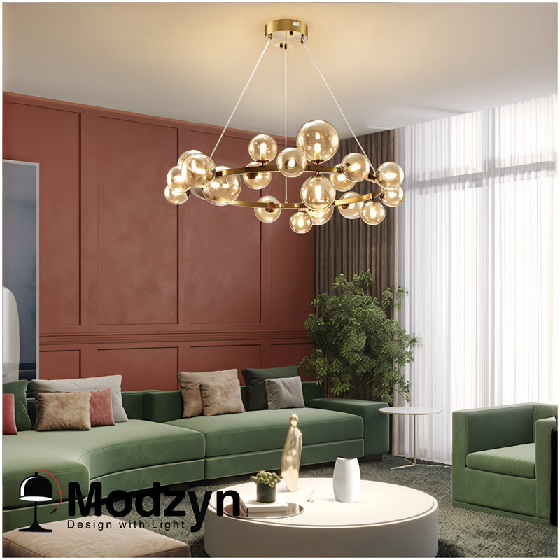 Тросова Серія Люстр Modo Bubbles Ambre Gold Modzyn Design 240414-226115