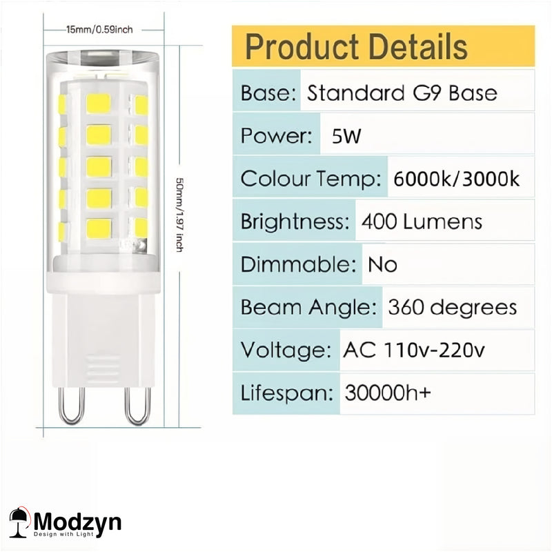 Лампа Led G9 5w 6000k Modzyn Design 24053-228035