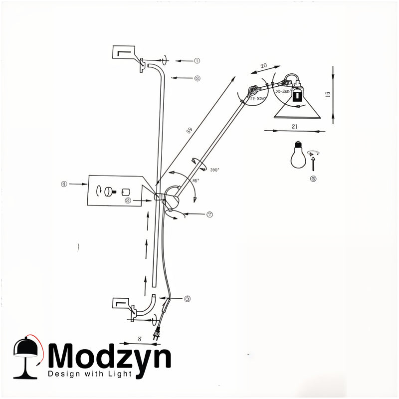 Бра На Шарнірі Red Black Modzyn Design 24053-228146